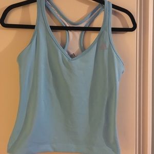 Adidas light blue sports tank top